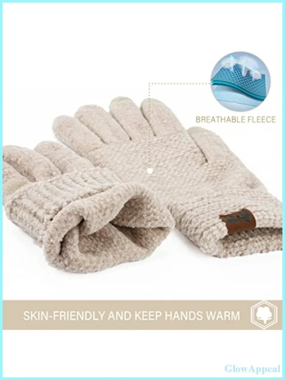 Women's Winter Touchscreen Gloves Chenille Warm Knit Gloves Cold Weather